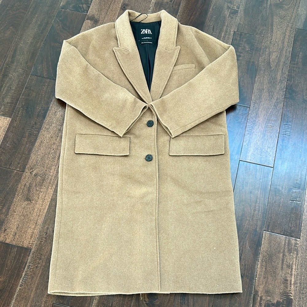 Zara Tan Trench Coat Minimalist Design